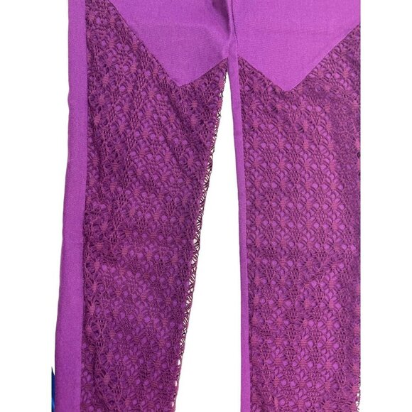 Womens Fancy/Show Pants L/XL Pull-On Skinny Ankle Rhinestones Lace Onlay Pockets - Picture 3 of 14